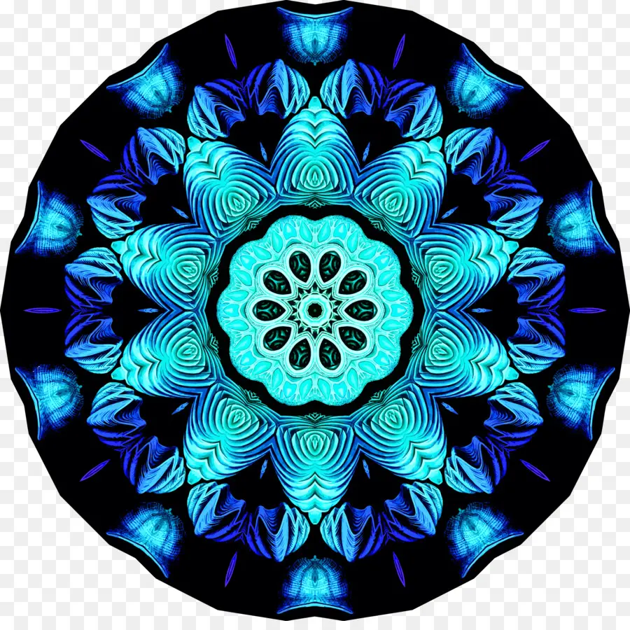 Mandala Bleu，Modèle PNG