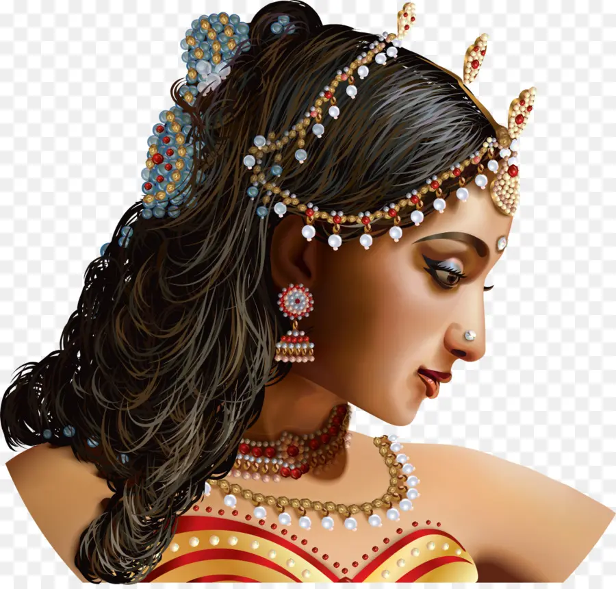 Femme En Tenue Traditionnelle，Bijoux PNG