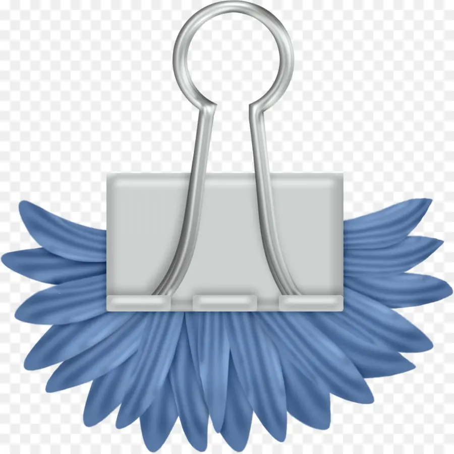 Clip De Reliure，Plumes Bleues PNG