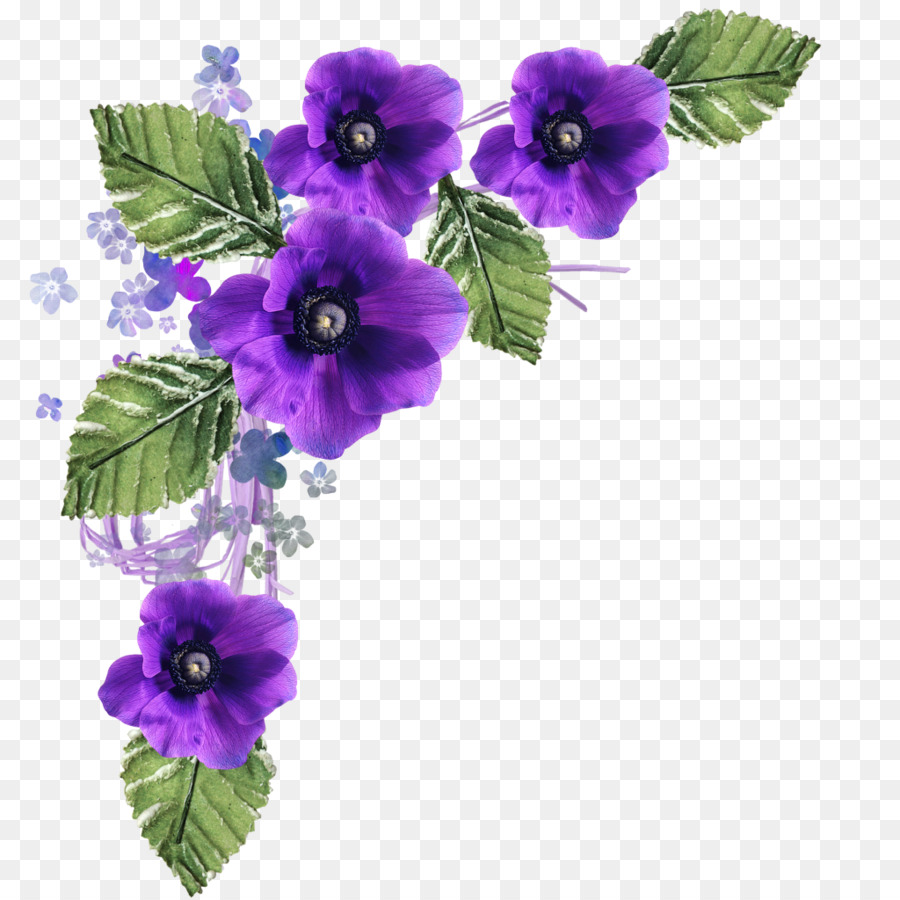 Fleurs Violettes，Feuilles PNG