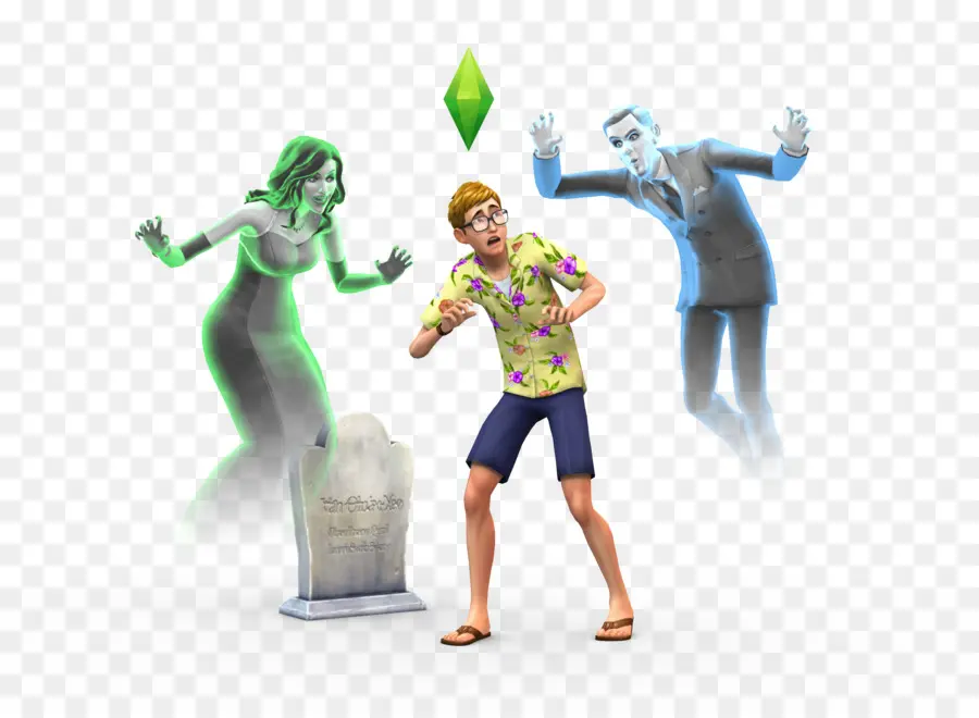 Personnages Sims Avec Des Fantômes，Sims PNG