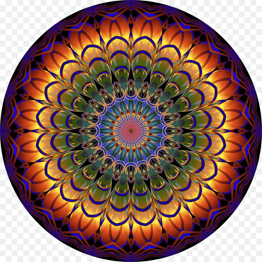 Mandala Coloré，Modèle PNG