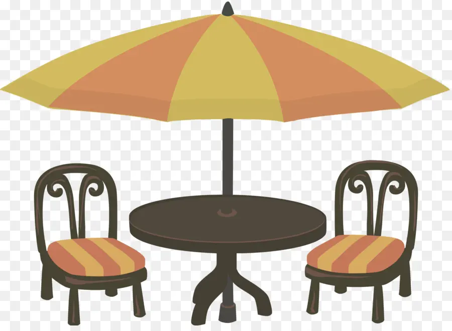 Table Et Chaises，Parapluie PNG