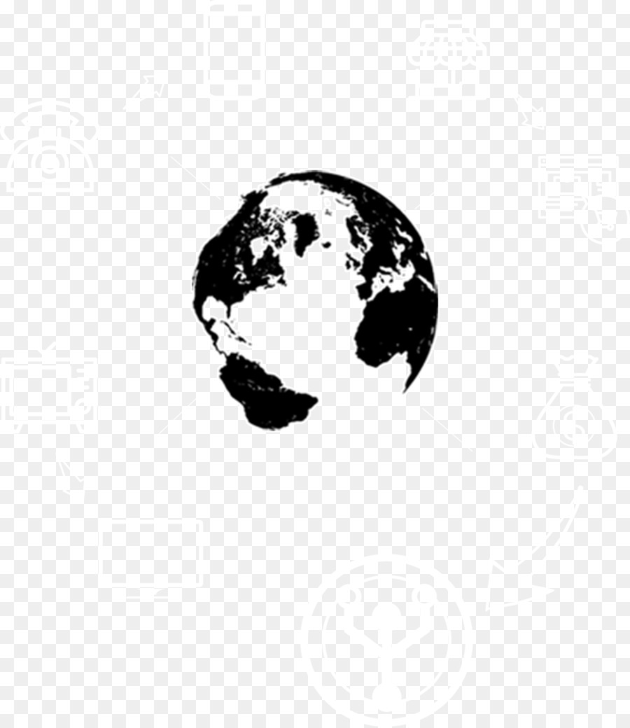 Globe Noir Et Blanc，Monde PNG