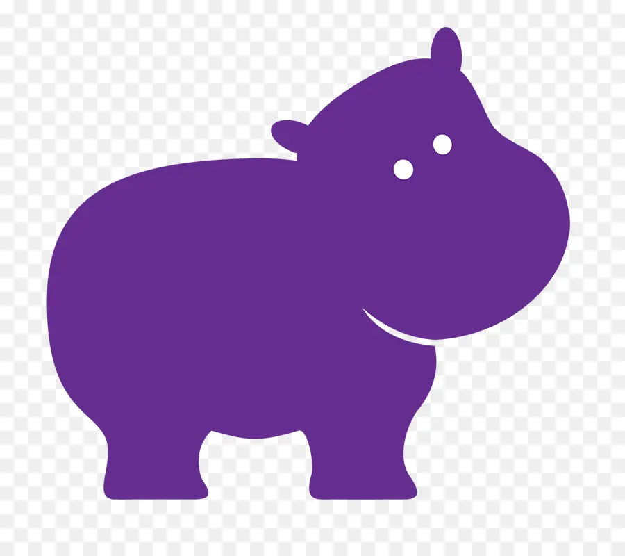 Hippopotame Violet，Dessin Animé PNG