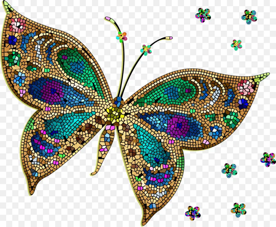 Papillon Mosaïque，Insecte PNG