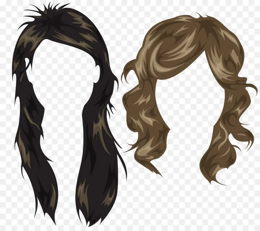 Cheveux Bruns，Bouclé PNG