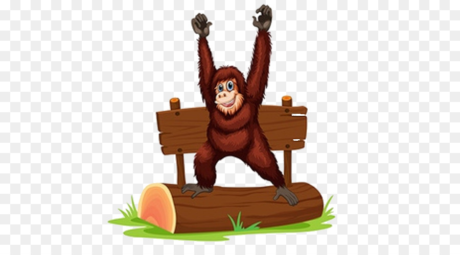 Singe De Dessin Animé，Banc PNG