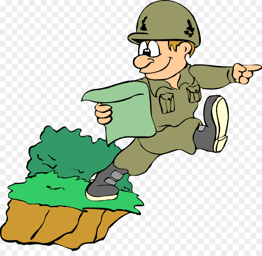 Soldat De Dessin Animé Avec Carte，Carte PNG