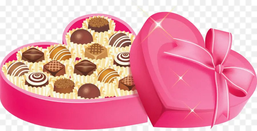 Boîte De Chocolats En Forme De Coeur，Bonbons PNG