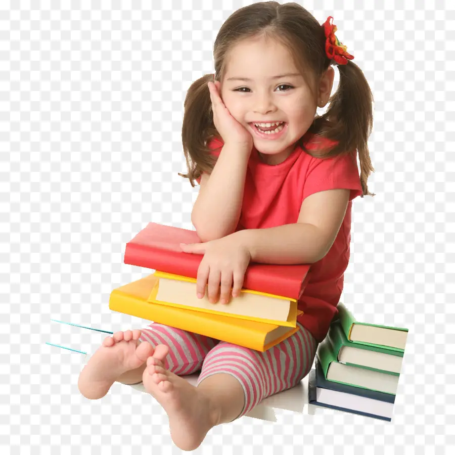 Fille Avec Des Livres，Enfant PNG