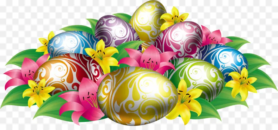 Oeufs De Pâques，Fleurs PNG