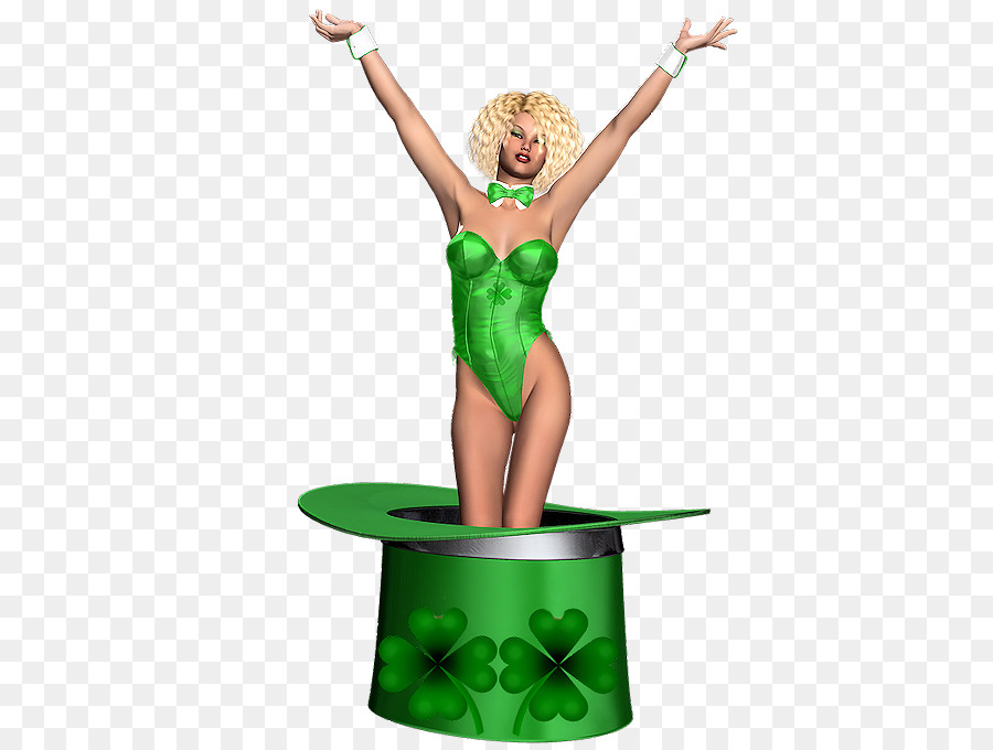 Femme En Costume Vert，Magie PNG