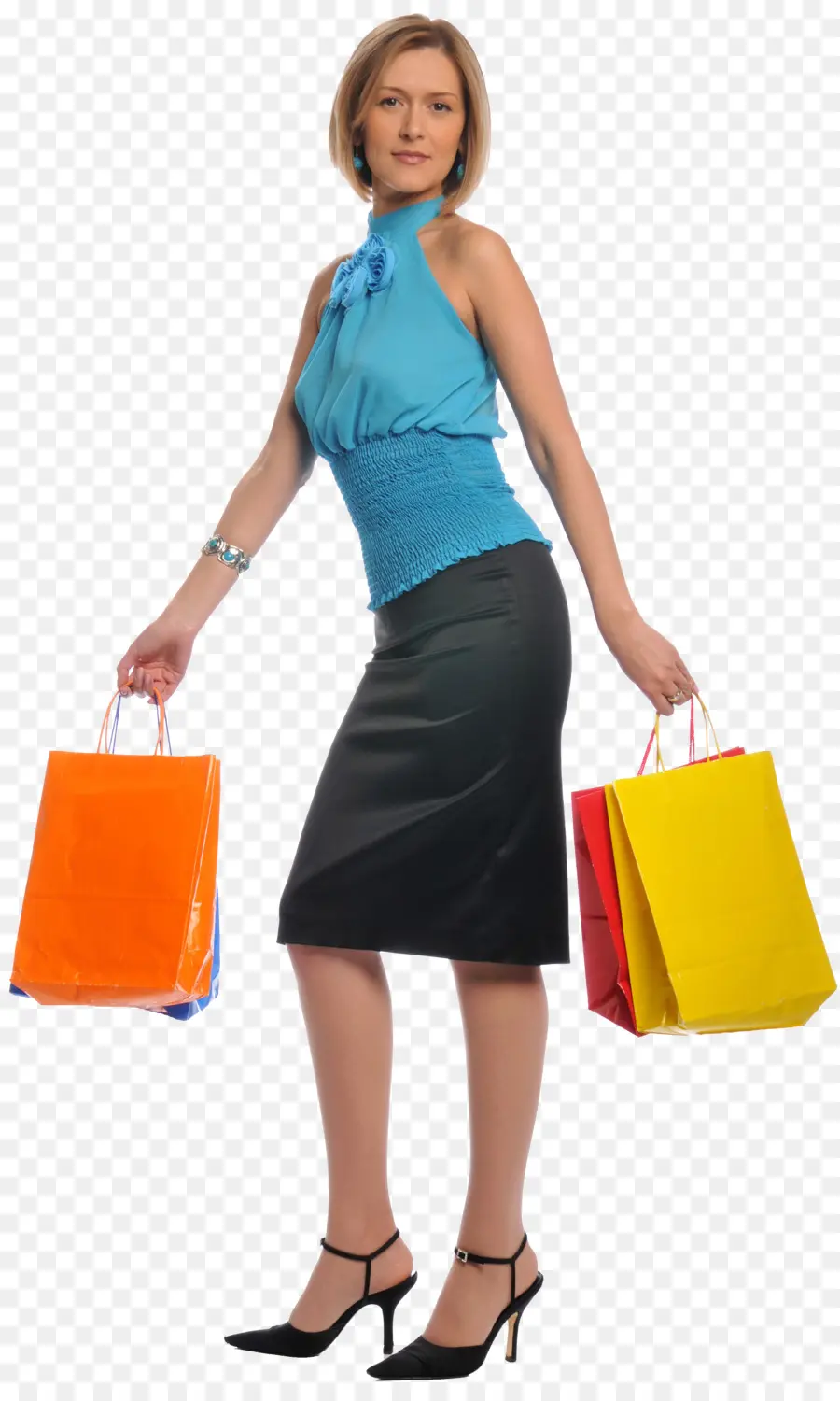 Femme Avec Des Sacs à Provisions，Achats PNG