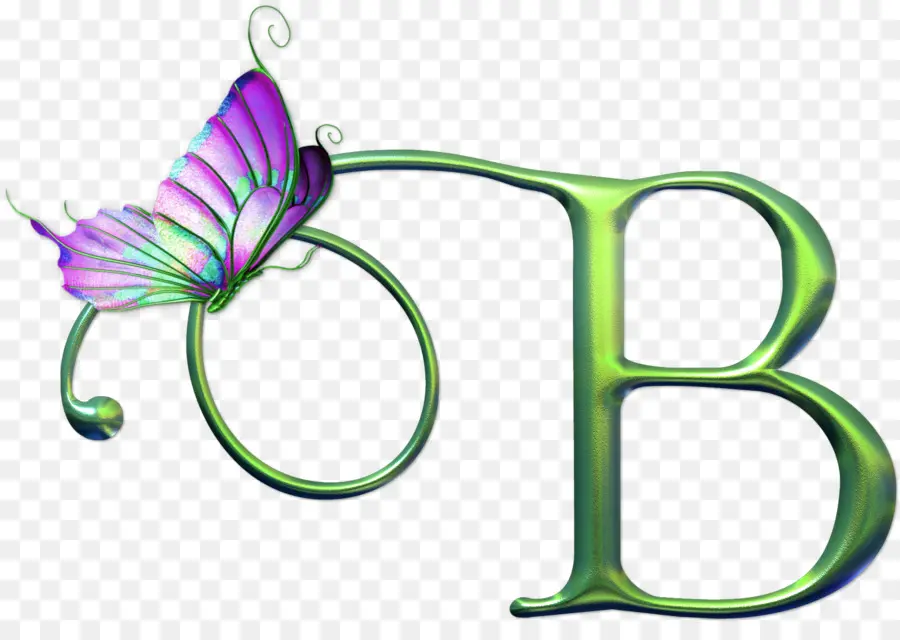 Lettre B Avec Papillon，Alphabet PNG