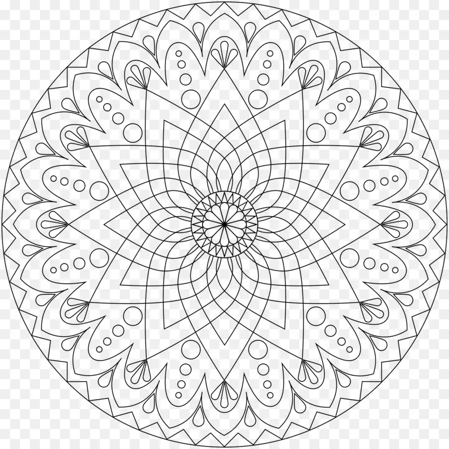 Livre De Coloriage，Mandala PNG