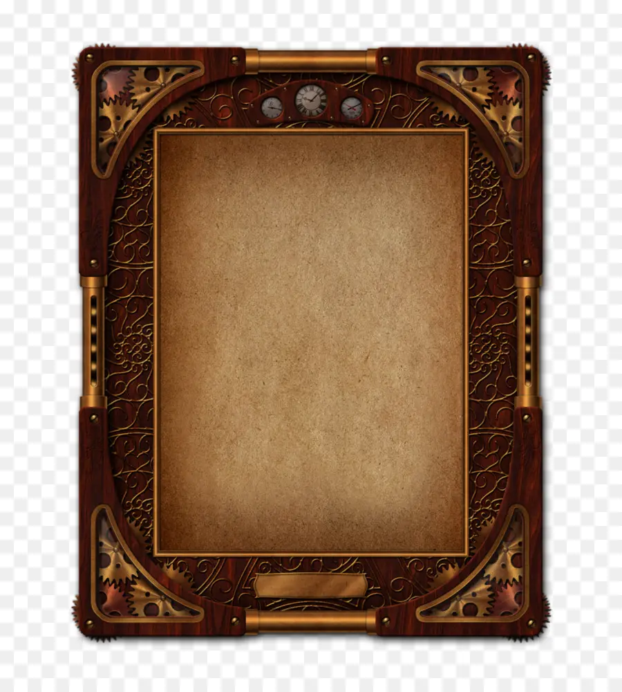 Cadre Steampunk，Engrenages PNG