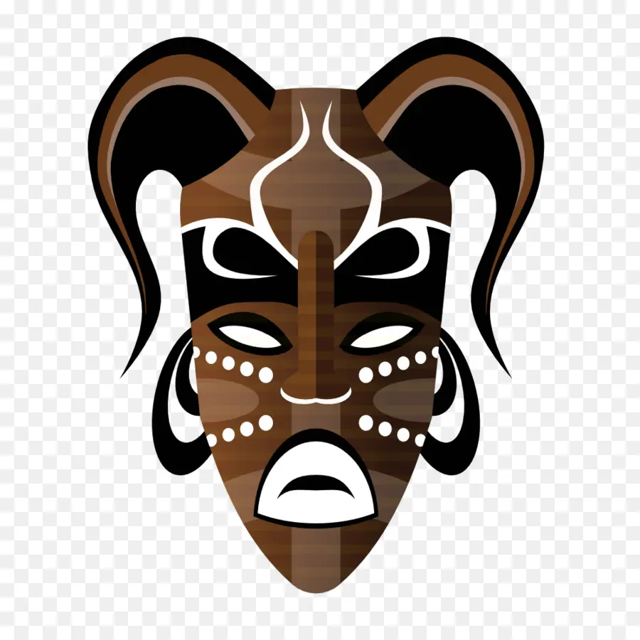 Masque Tribal Marron，Tribal PNG