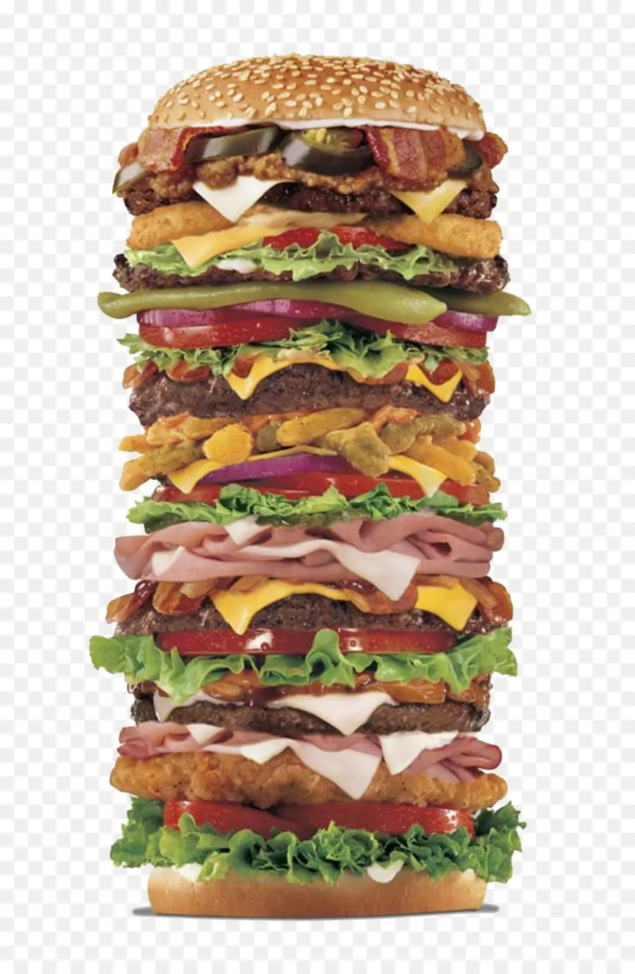 Grand Hamburger，Empilé PNG