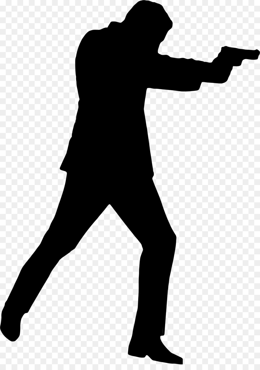 Silhouette Avec Pistolet，Homme PNG