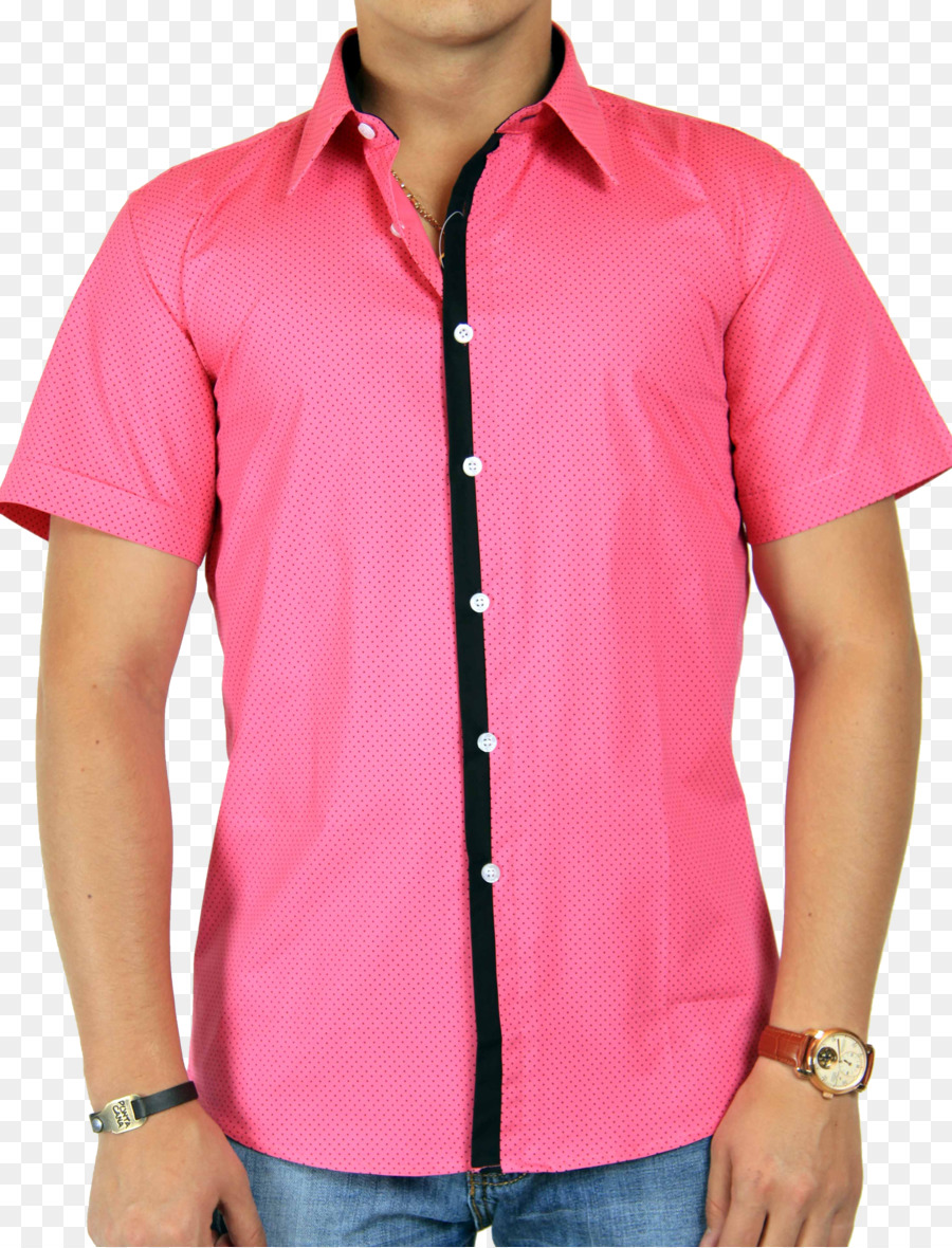 Chemise Rose，Manches Courtes PNG