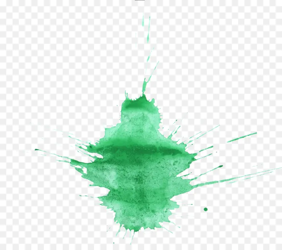 Éclaboussure De Peinture Verte，Aquarelle PNG