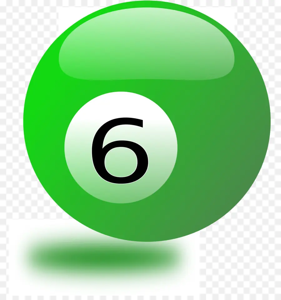 Boule De Billard Verte，Numéro 6 PNG