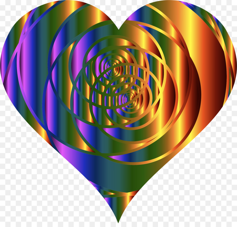 Coeur Coloré，Arc En Ciel PNG