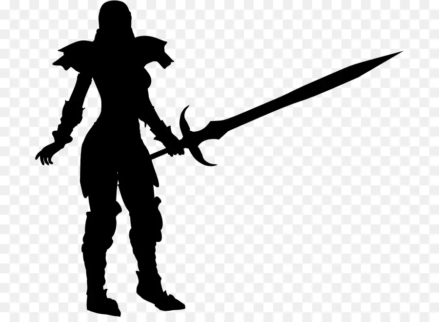 Silhouette De Guerrier，épée PNG