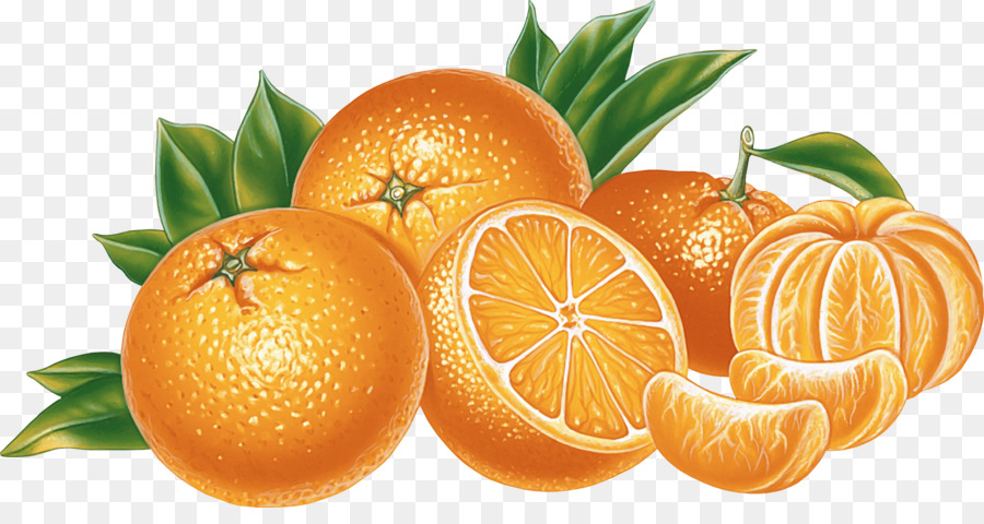 Fruits Oranges，Feuilles PNG