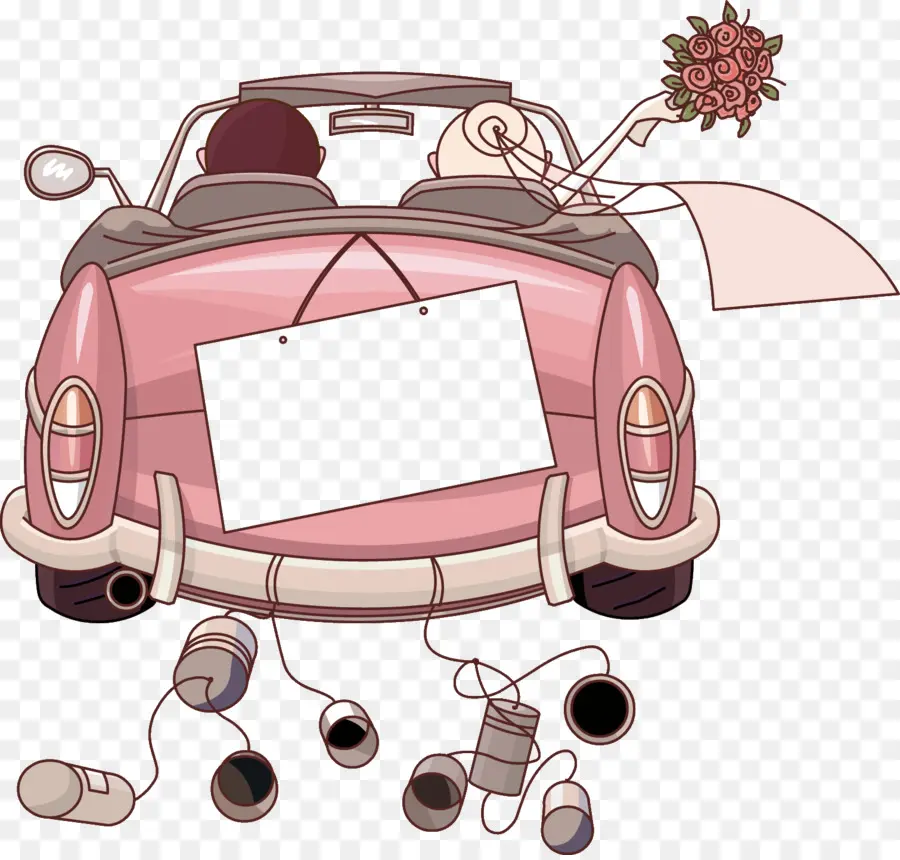 Voiture Juste Mariée，Mariage PNG