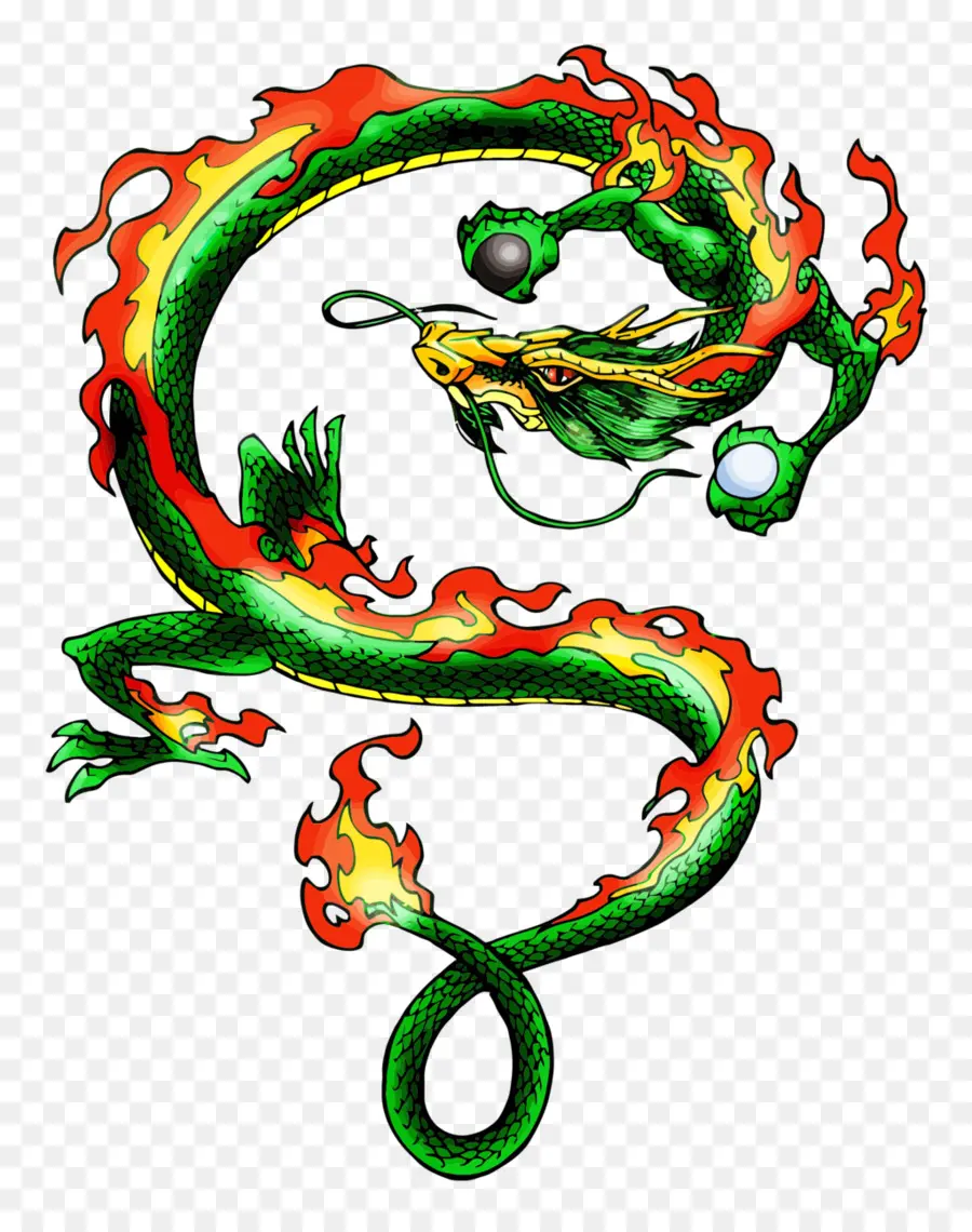 Dragon Vert，Feu PNG