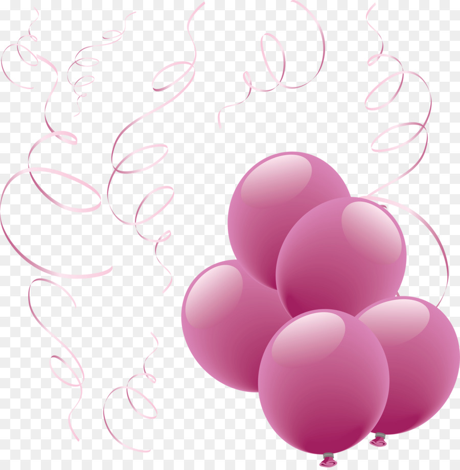 Ballons Roses，Faire La Fête PNG