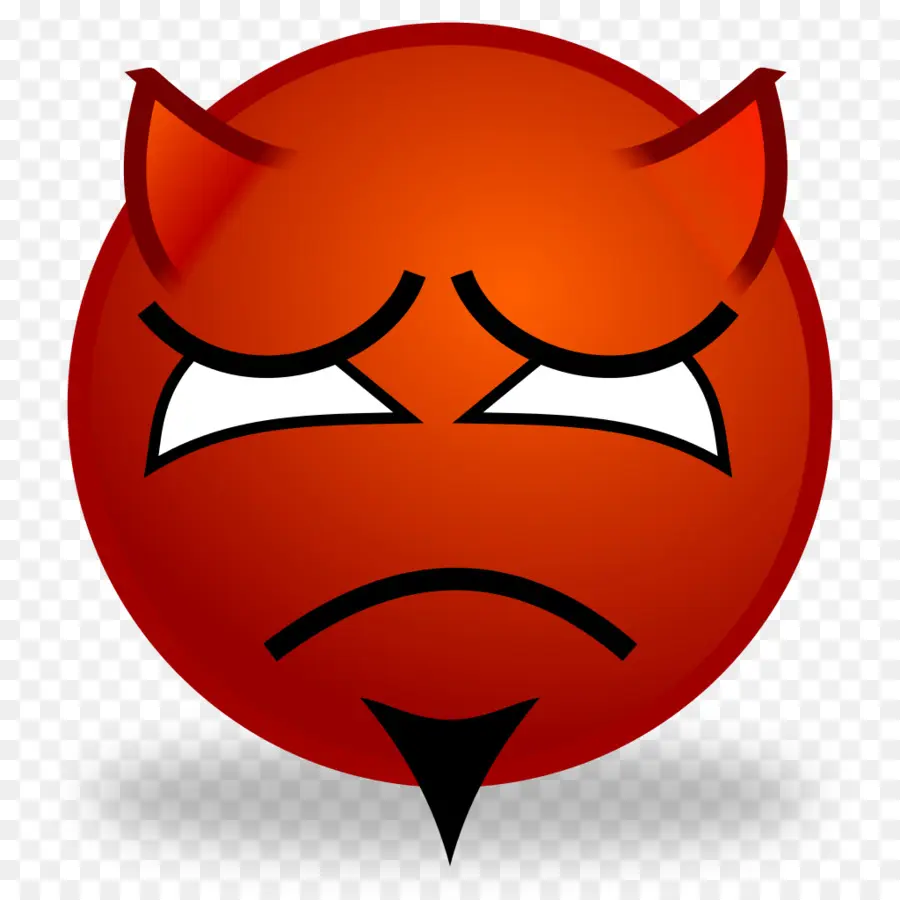 Diable Triste Emoji，Cornes PNG