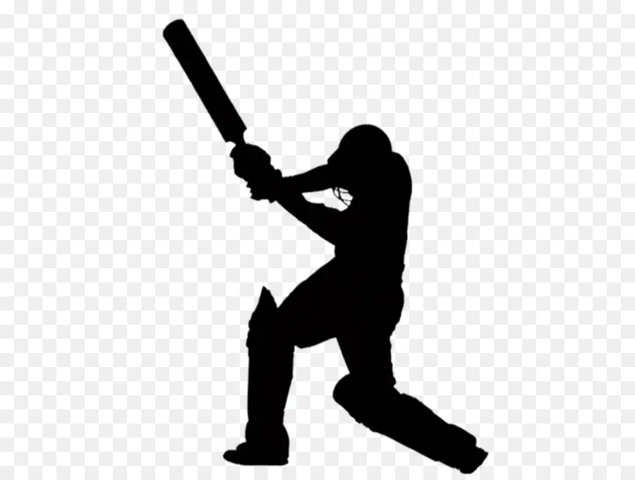 Silhouette De Joueur De Cricket，Batte PNG