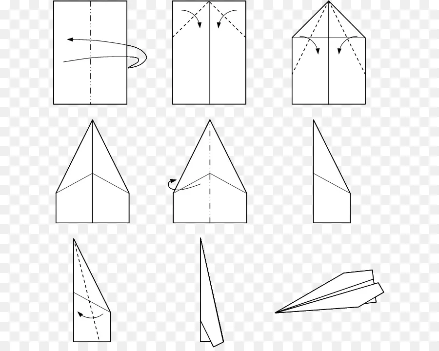 Instructions Pour L'avion En Papier，Origami PNG