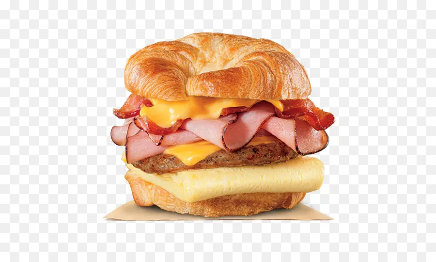 Croissant，Bacon œuf Et Fromage Sandwich PNG