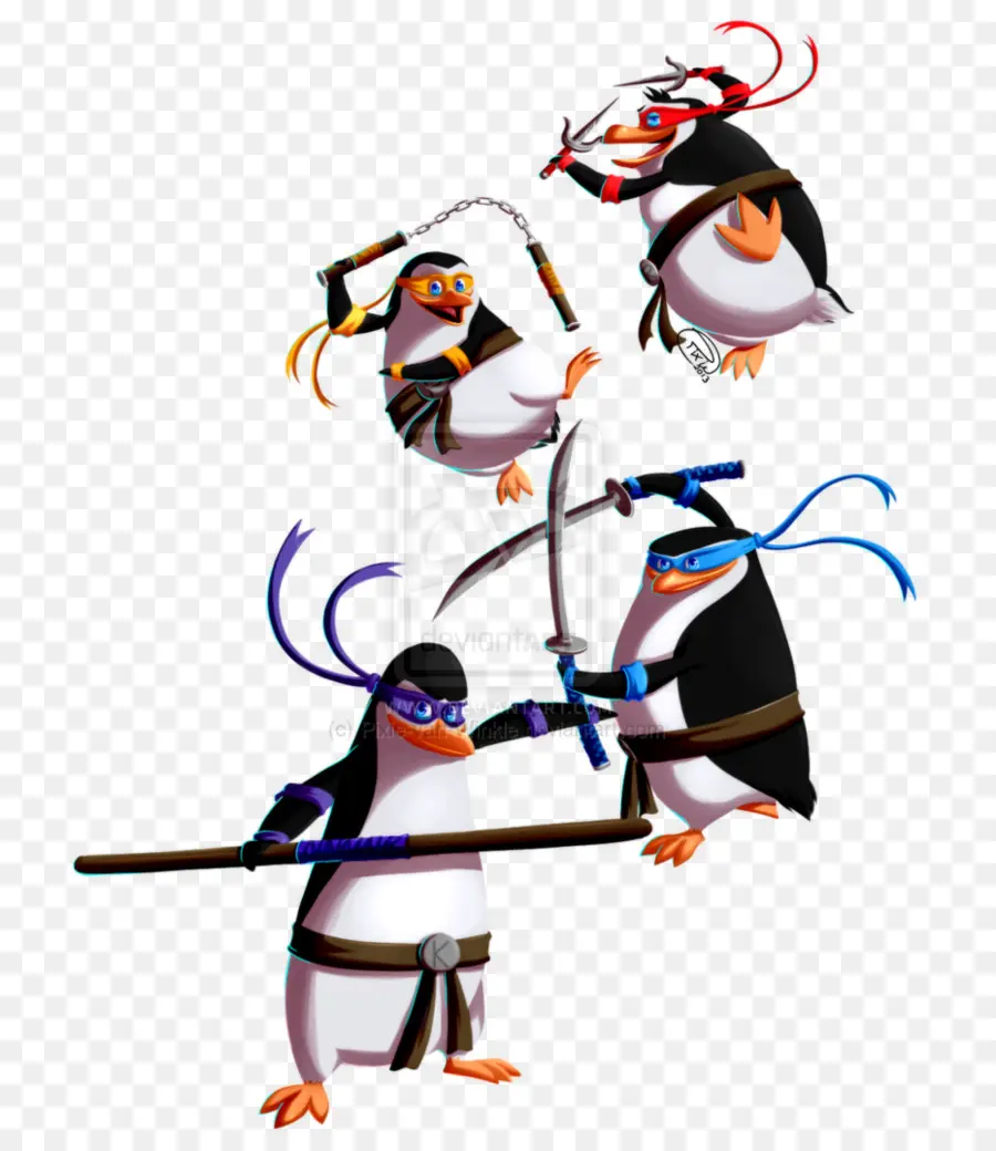 Pingouins Ninja，Pingouins PNG