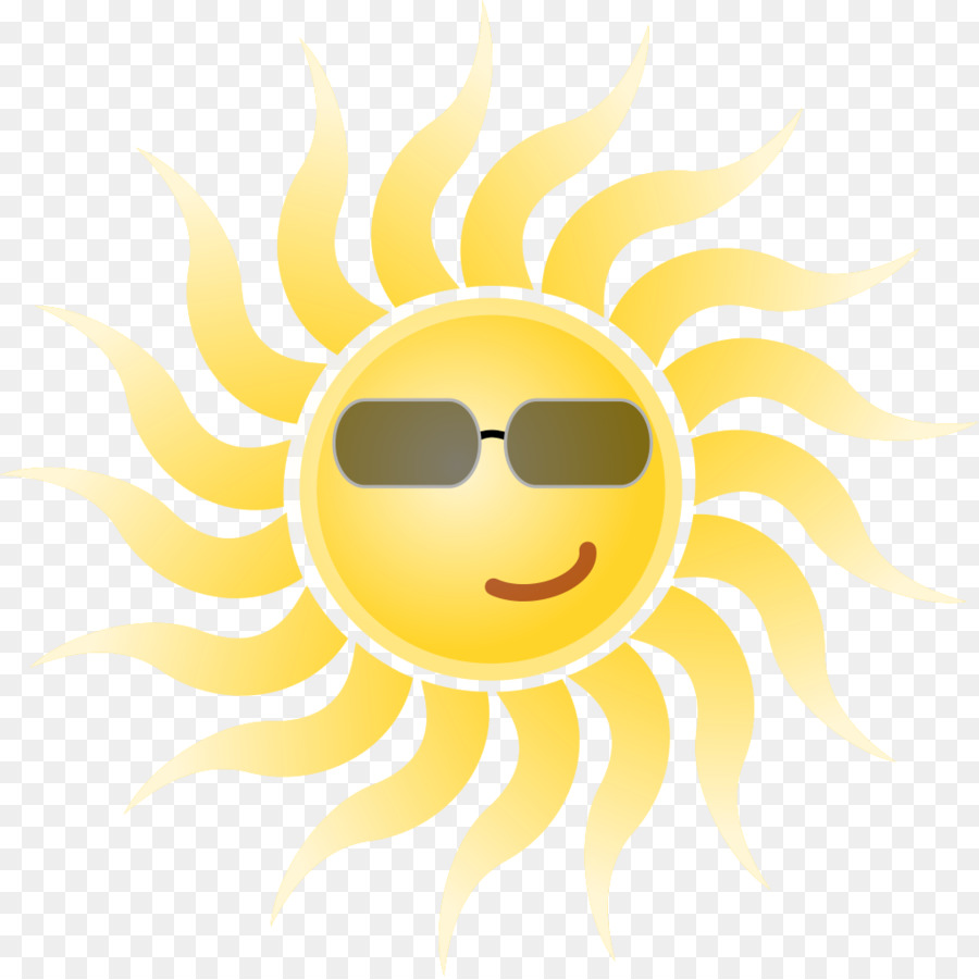 Soleil Avec Des Lunettes De Soleil，Ensoleillé PNG