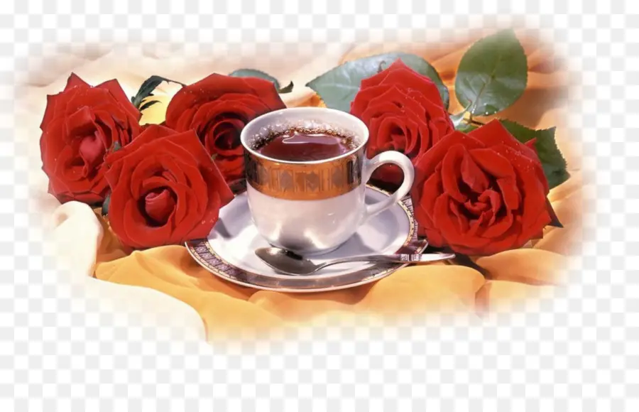 Tasse à Café，Roses PNG