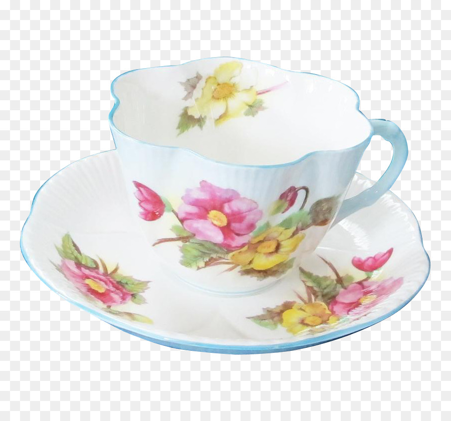 Tasse à Thé Florale，Soucoupe PNG