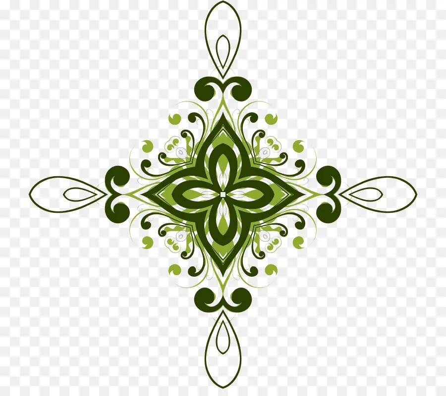 Mandala Vert，Floral PNG