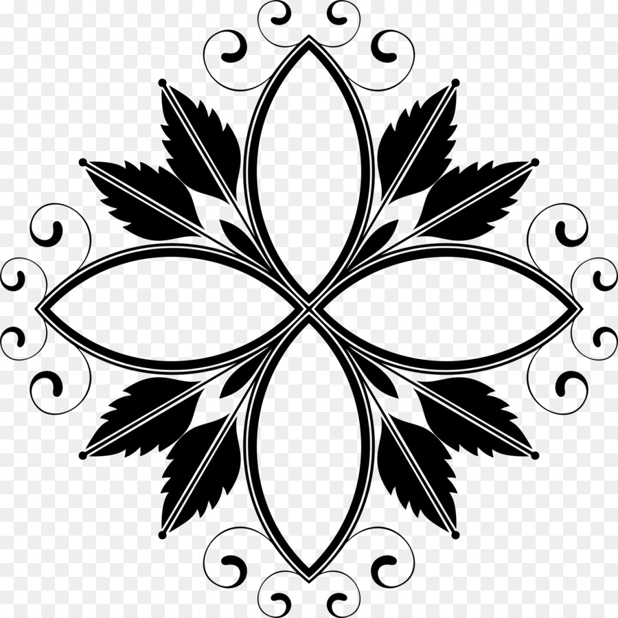 Motif Floral Noir，Étoile PNG