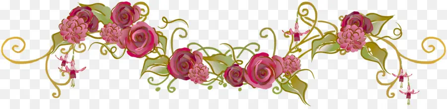 Bordure Florale，Fleurs PNG