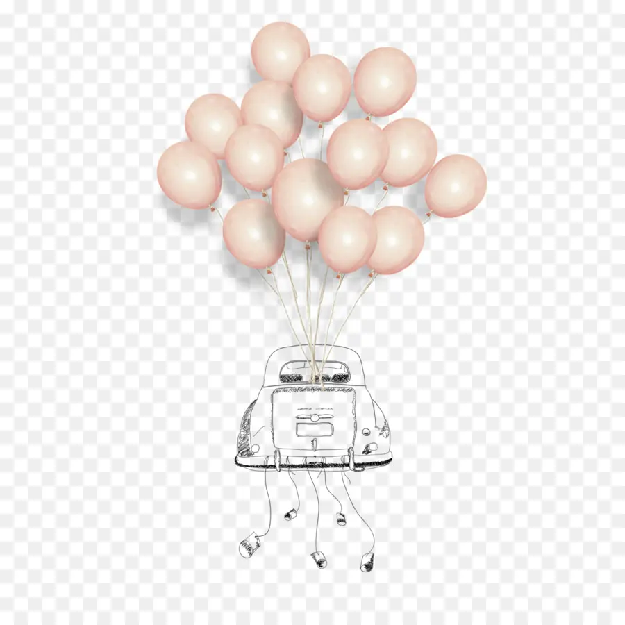 Voiture Avec Des Ballons，Ballons PNG