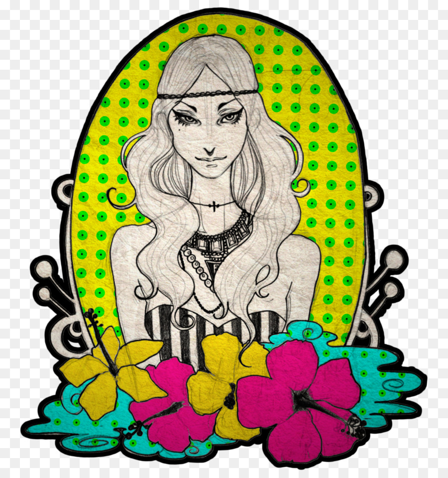 Fille Hippie，Dessin PNG