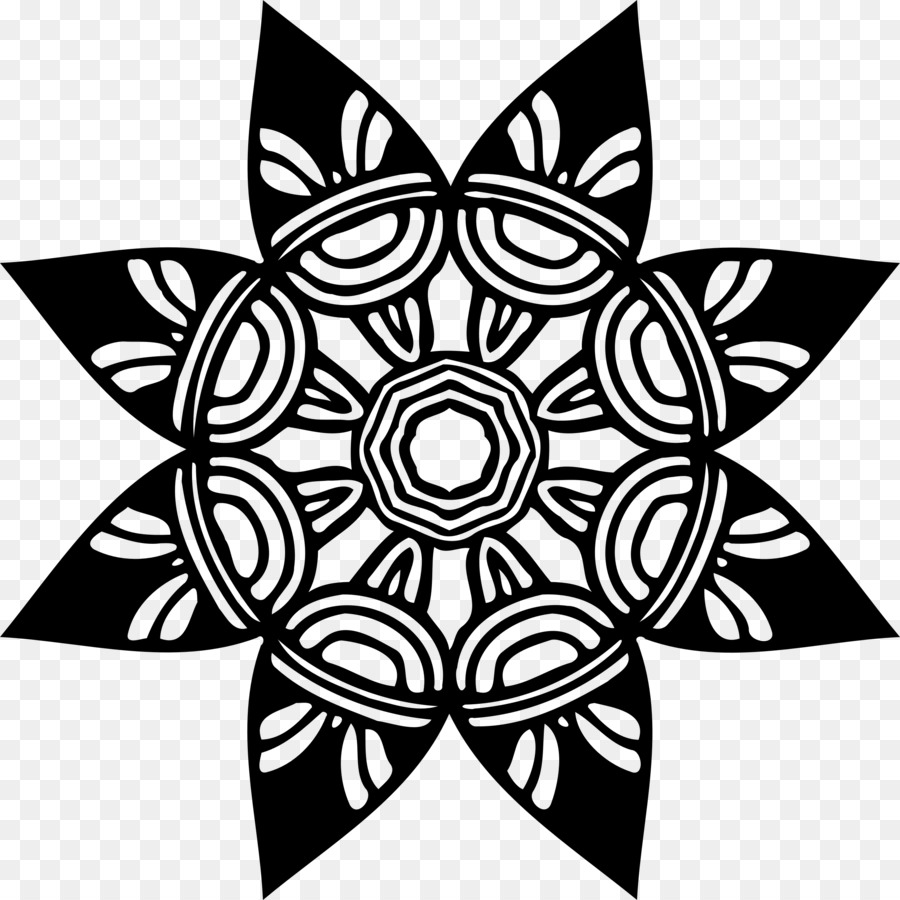 Mandala Noir Et Blanc，Modèle PNG