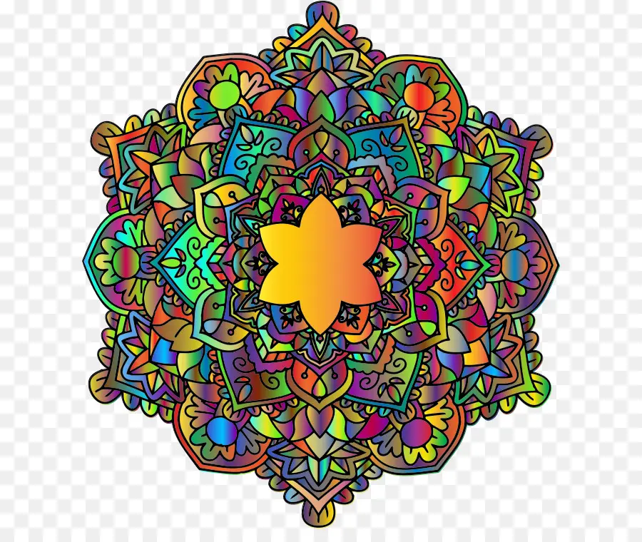 Mandala Coloré，Modèle PNG