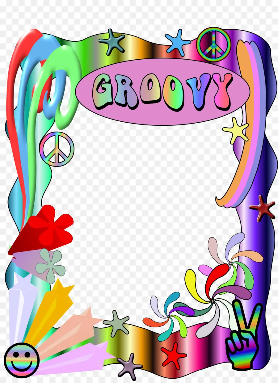 Cadre Groovy，Coloré PNG