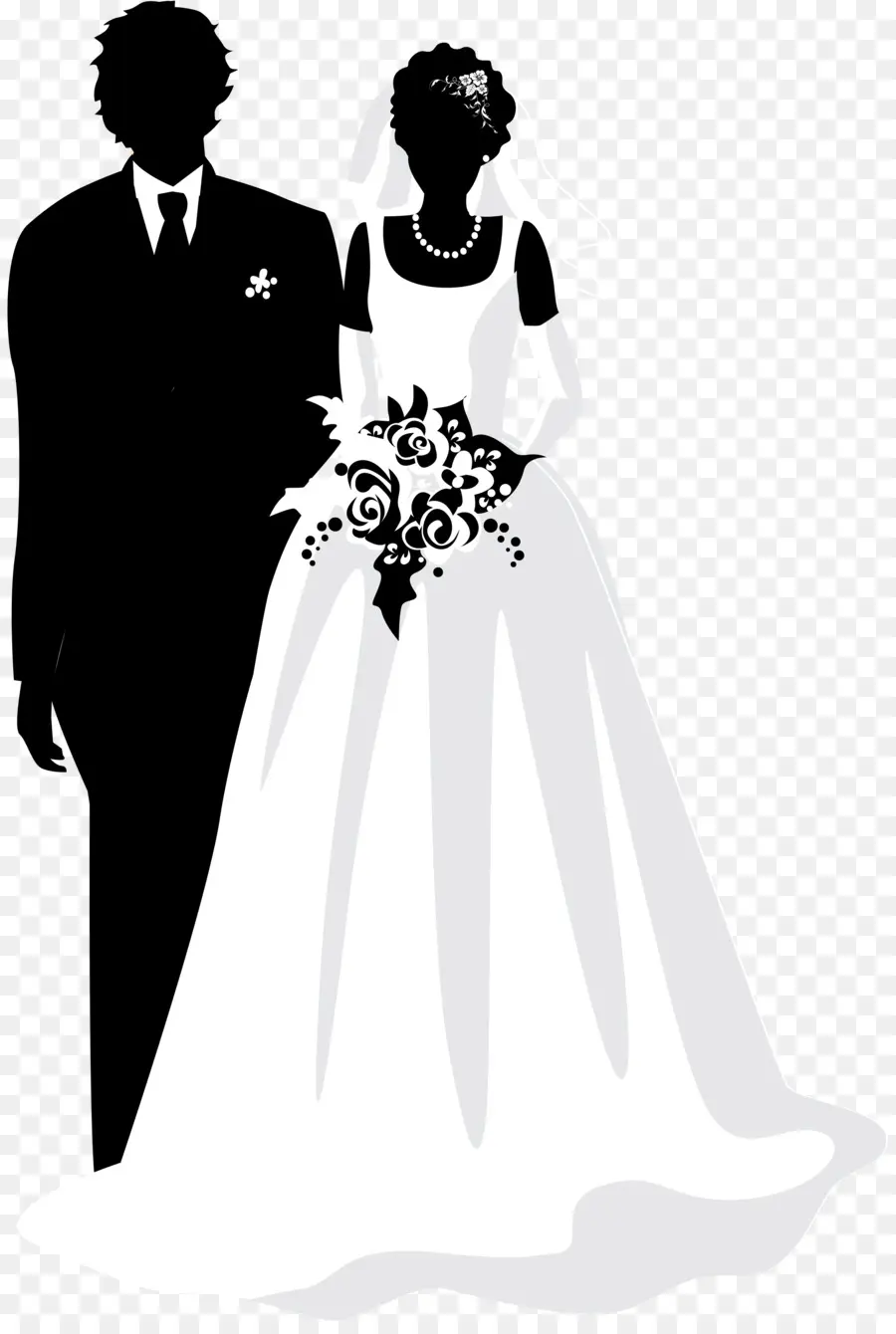 Silhouette De Mariage，Mariée PNG